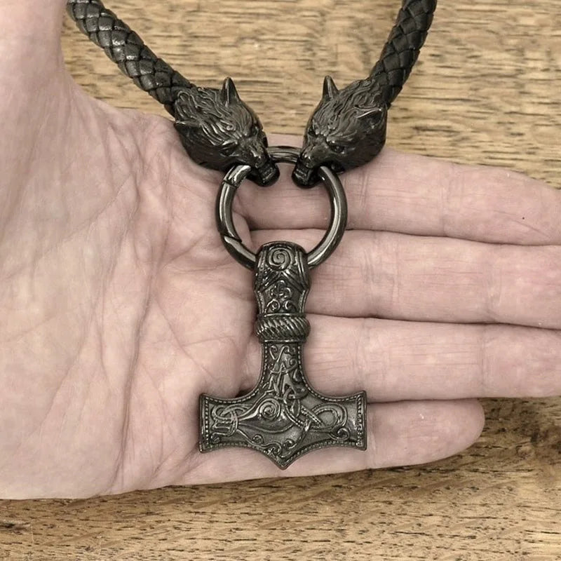 Nordic Odin Viking Thor's Hammer Mjolnir Scandinavian Rune Amulet