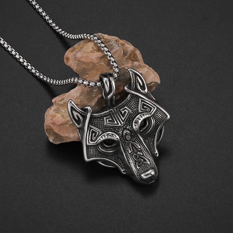 Giant Wolf Fenrir Personality Design Pendant Necklace