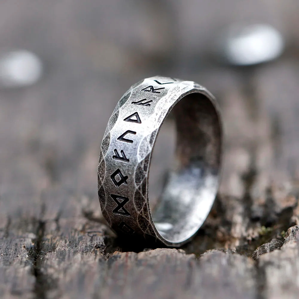 Men's 316L stainless-steel rings retro Odin Viking rune for teen RING Amulet fashion Jewelry